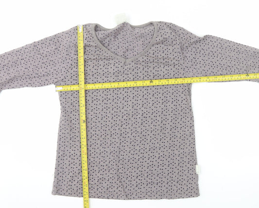 Trespass Women Grey Polka Dot V-Neck 3/4 Sleeve Cotton Blend T-Shirt M