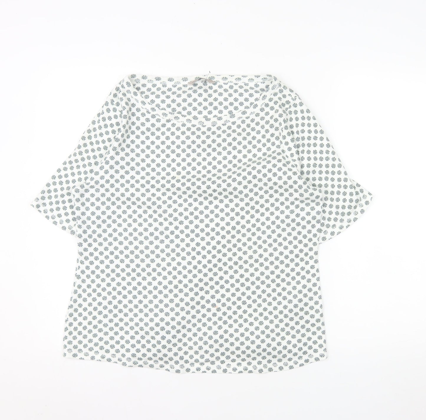 Marks and Spencer Women's White Floral Cotton T-Shirt Size 20