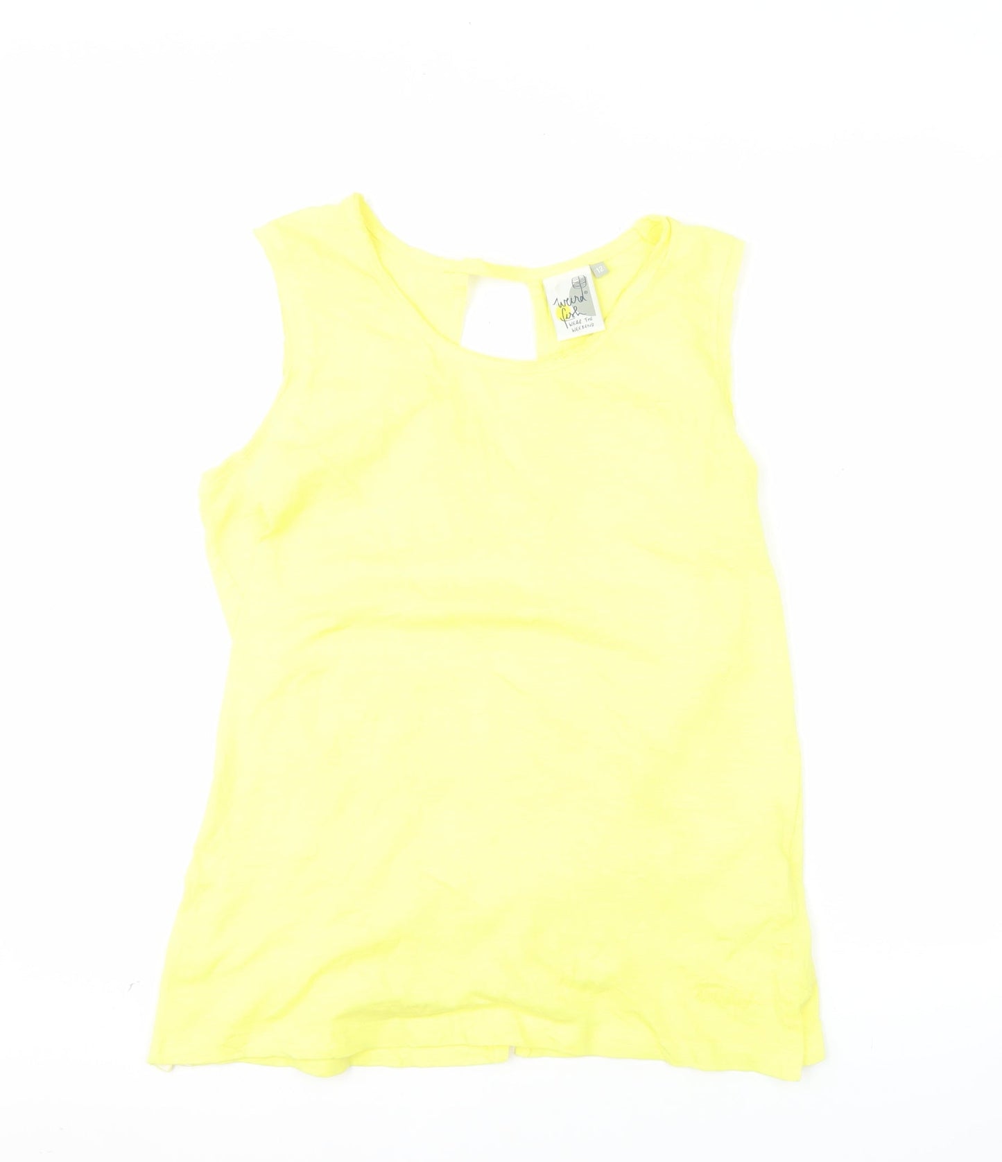 Weird Fish Women's Yellow Cotton Sleeveless Tank Top Size 12