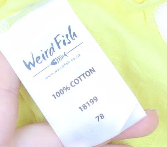 Weird Fish Women's Yellow Cotton Sleeveless Tank Top Size 12