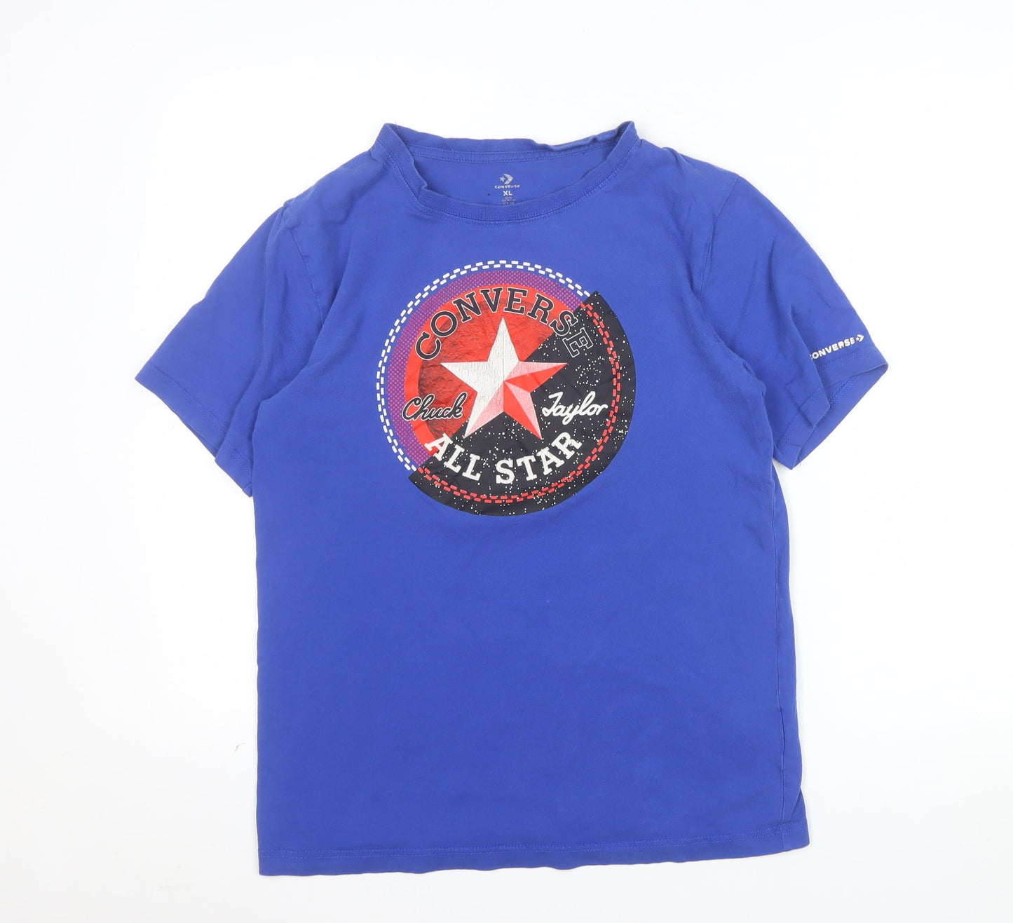 Converse Blue XL Teen Crew Neck Graphic Cotton T-Shirt