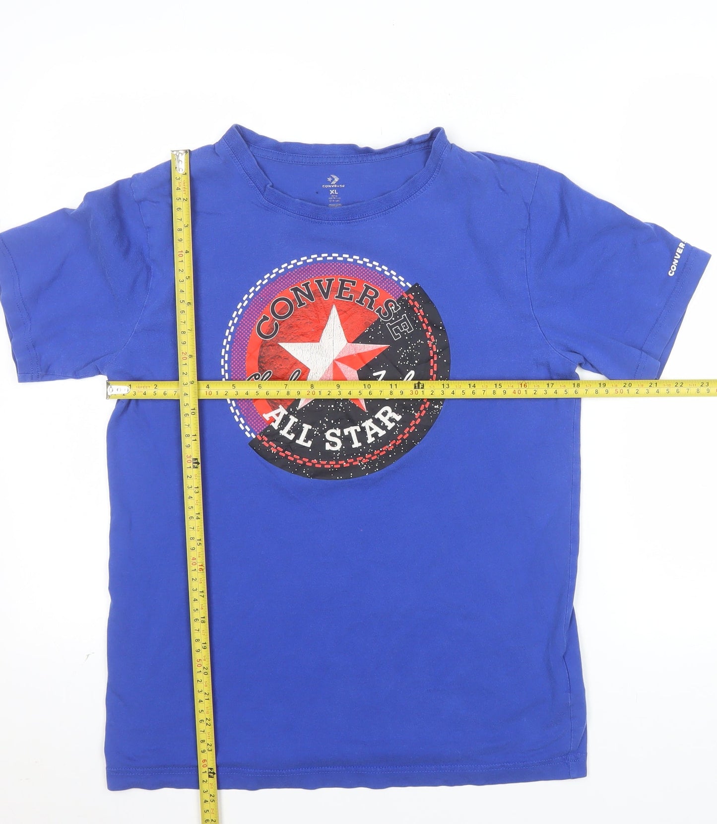 Converse Blue XL Teen Crew Neck Graphic Cotton T-Shirt