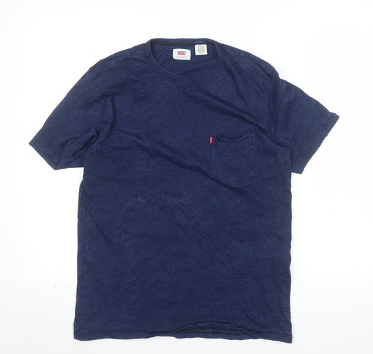 Levi's Men's Blue Cotton Crew Neck Short Sleeve T-Shirt Size S