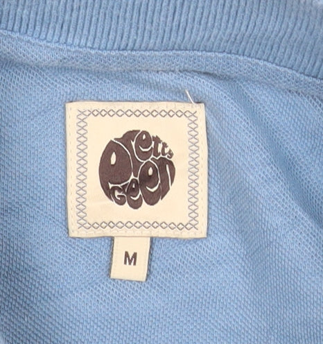 Pretty Green Men's Blue Cotton Polo Shirt M Short Sleeve Casual