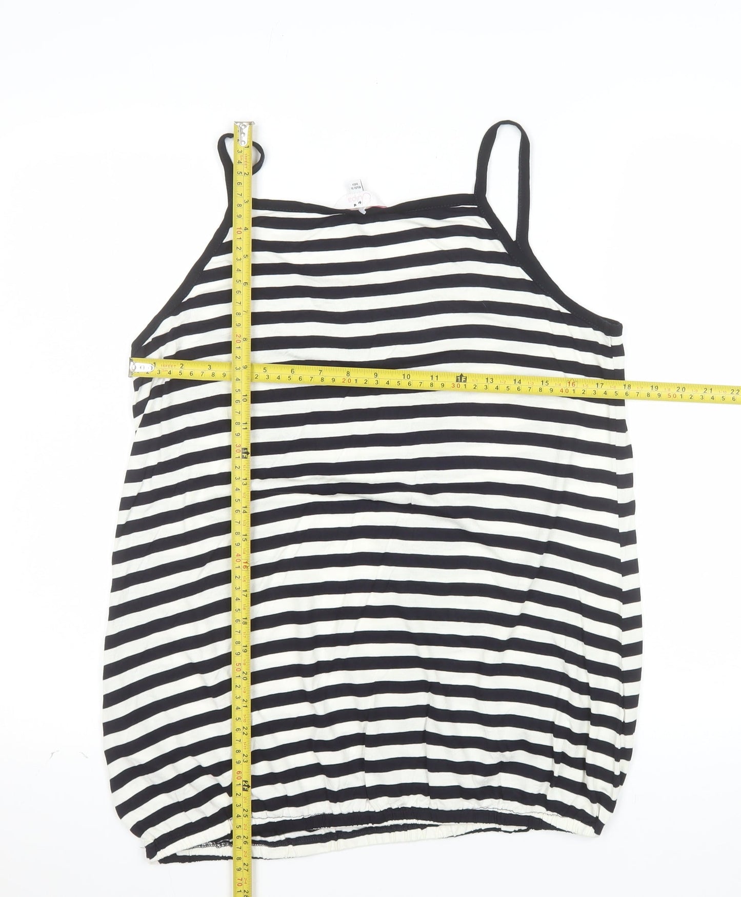 Julipa Womens Black White Striped Camisole Tank Top Size 16