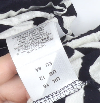 Julipa Womens Black White Striped Camisole Tank Top Size 16