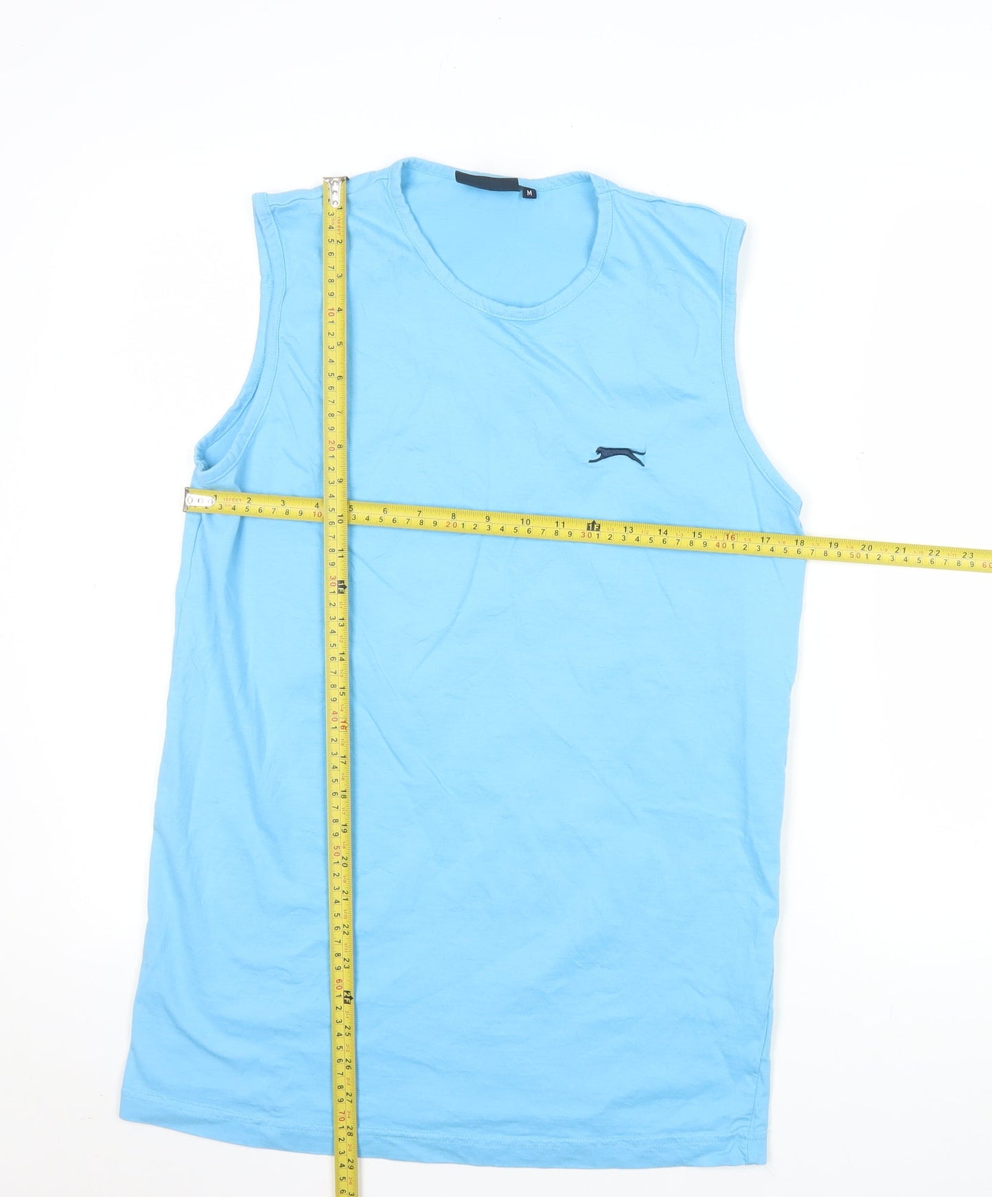 Slazenger Men's Blue Sleeveless Crew Neck Cotton T-Shirt Size M