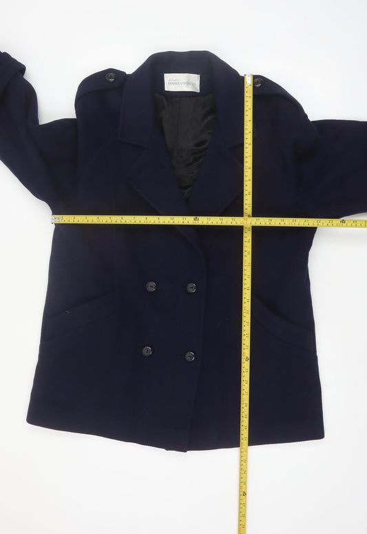 Marks and Spencer Women’s Blue Wool Pea Coat Size 14 Vintage