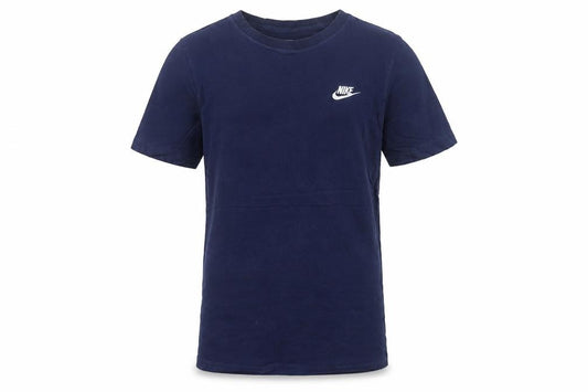 Nike Men's Blue Small Crew Neck Cotton Logo T-Shirt