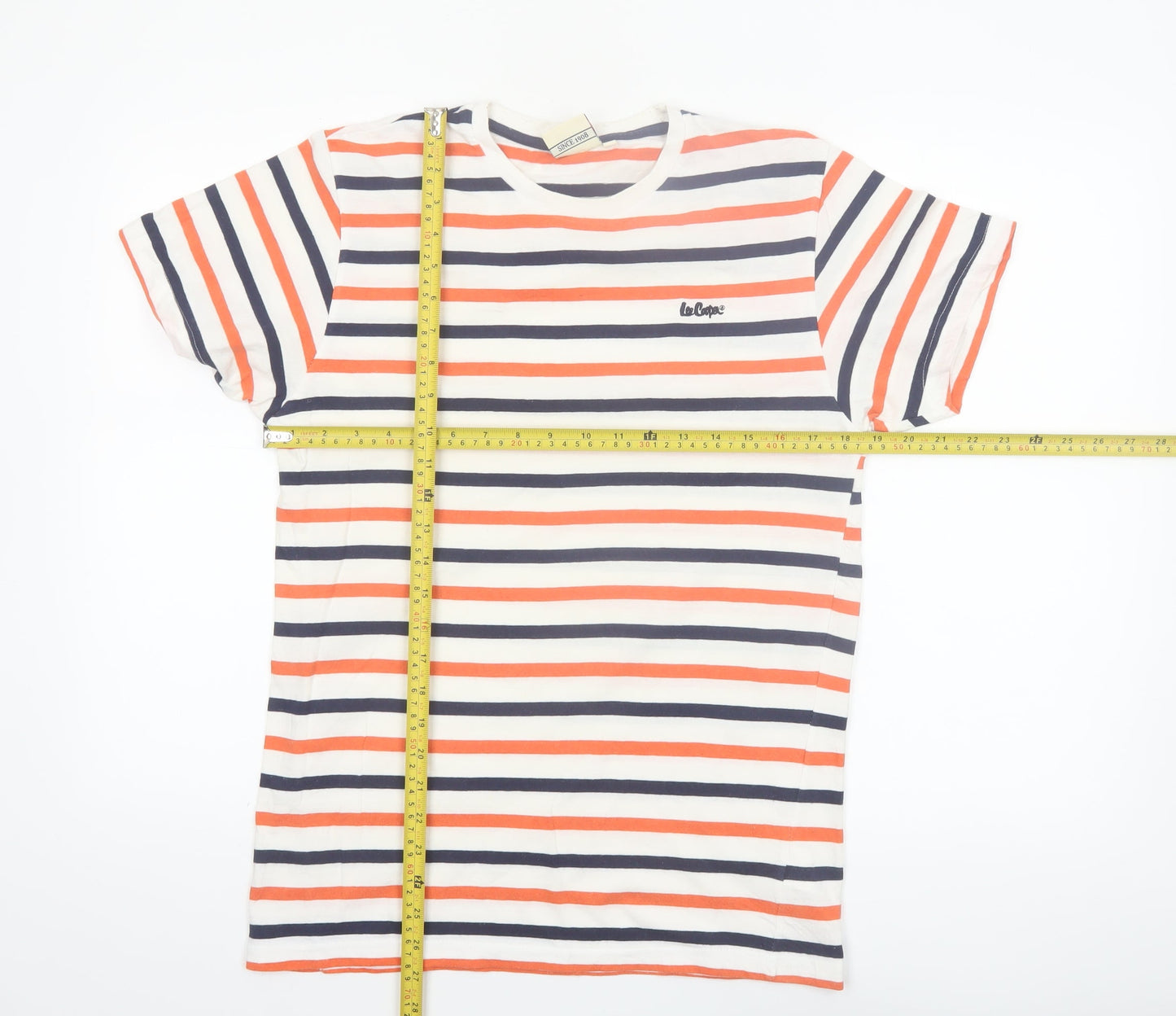 Lee Cooper Men's Multicoloured Striped Crew Neck T-Shirt M