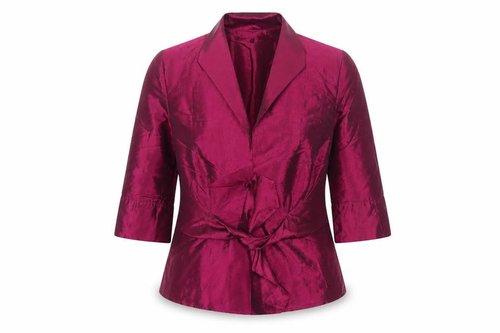 Liz Jordan Women's Red Satin Tailored Blazer Jacket M