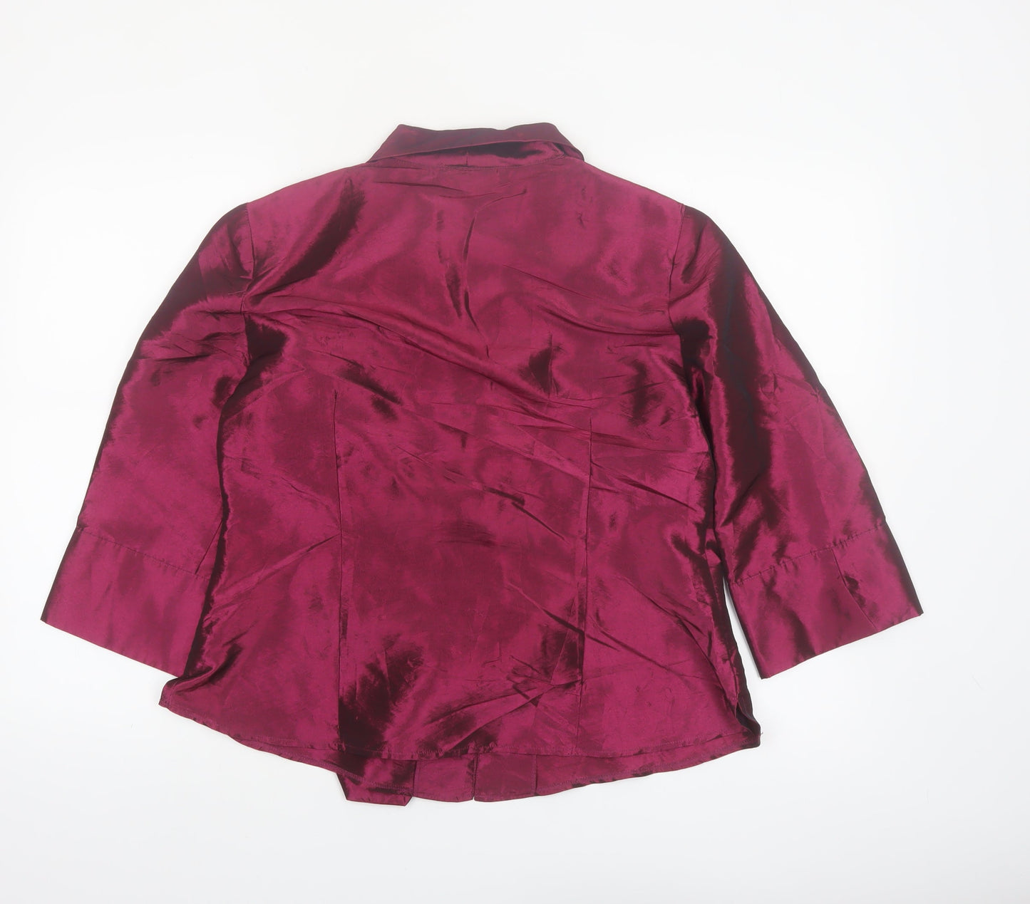 Liz Jordan Women's Red Satin Tailored Blazer Jacket M
