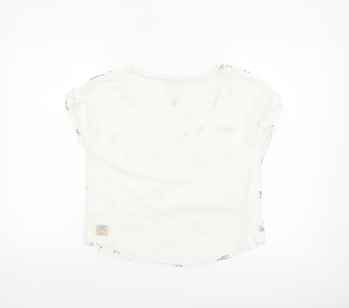 SoulCal & Co Women's White Cotton Cropped T-Shirt Size 6