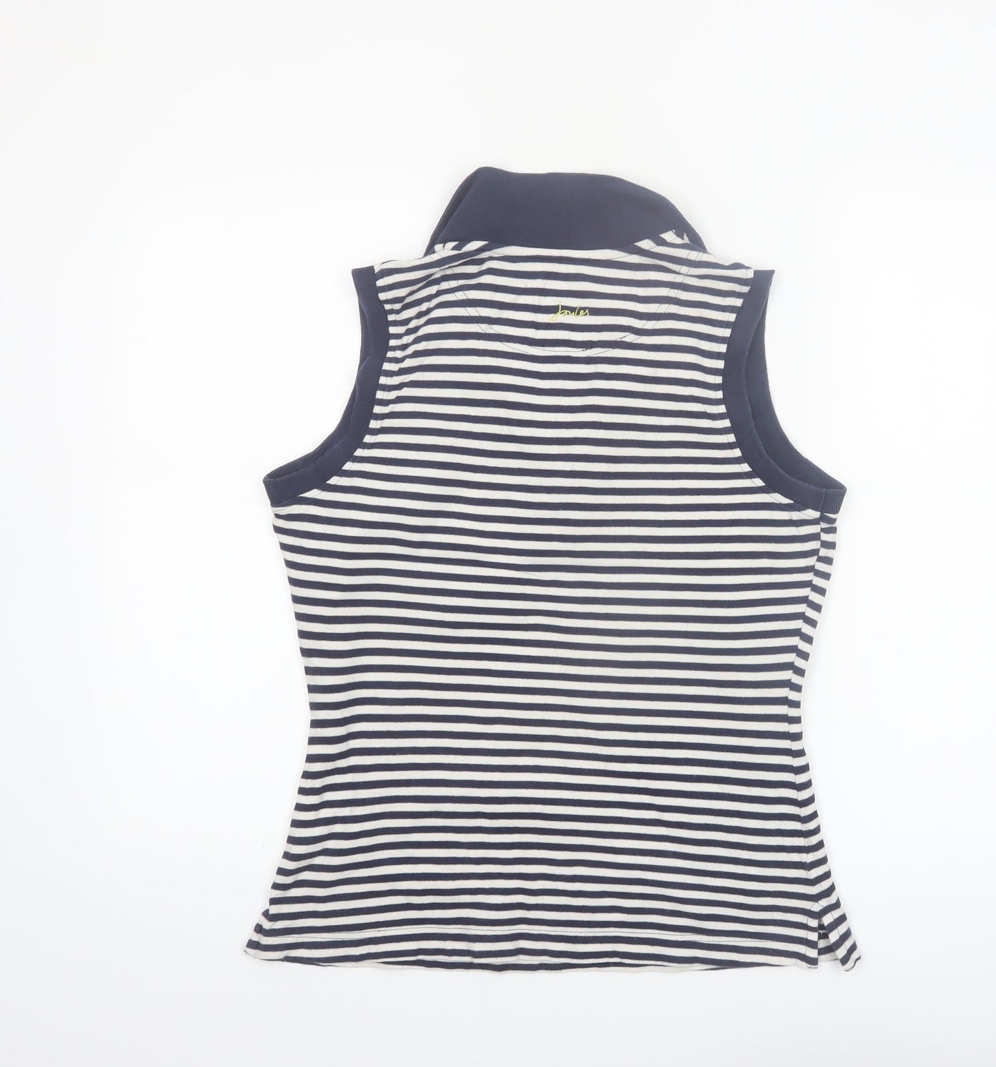 Joules Women's Blue Striped Sleeveless Collared Polo Top Size 12