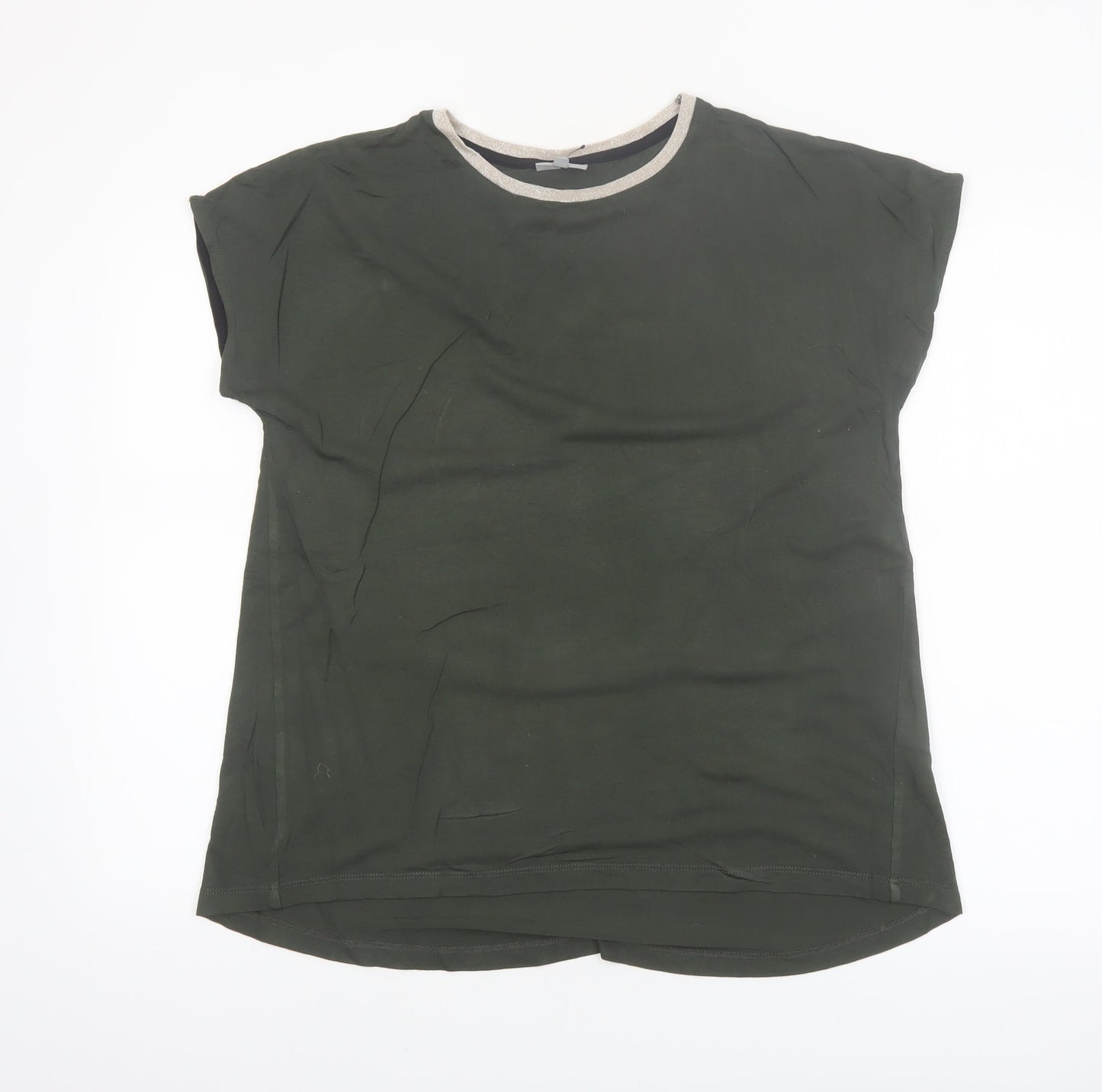 Oliver Bonas Women's Green Size 10 Short Sleeve Basic T-Shirt