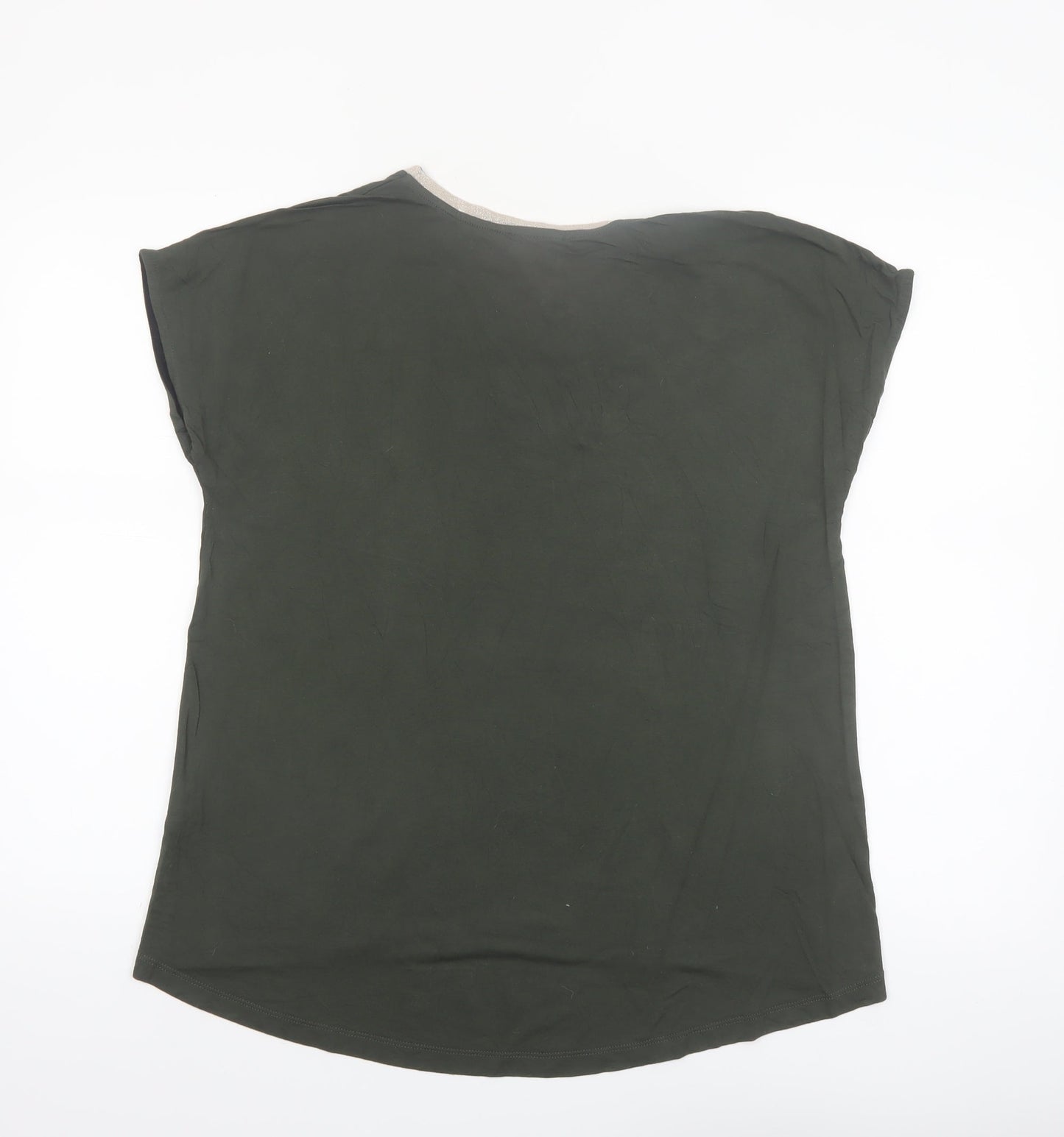 Oliver Bonas Women's Green Size 10 Short Sleeve Basic T-Shirt