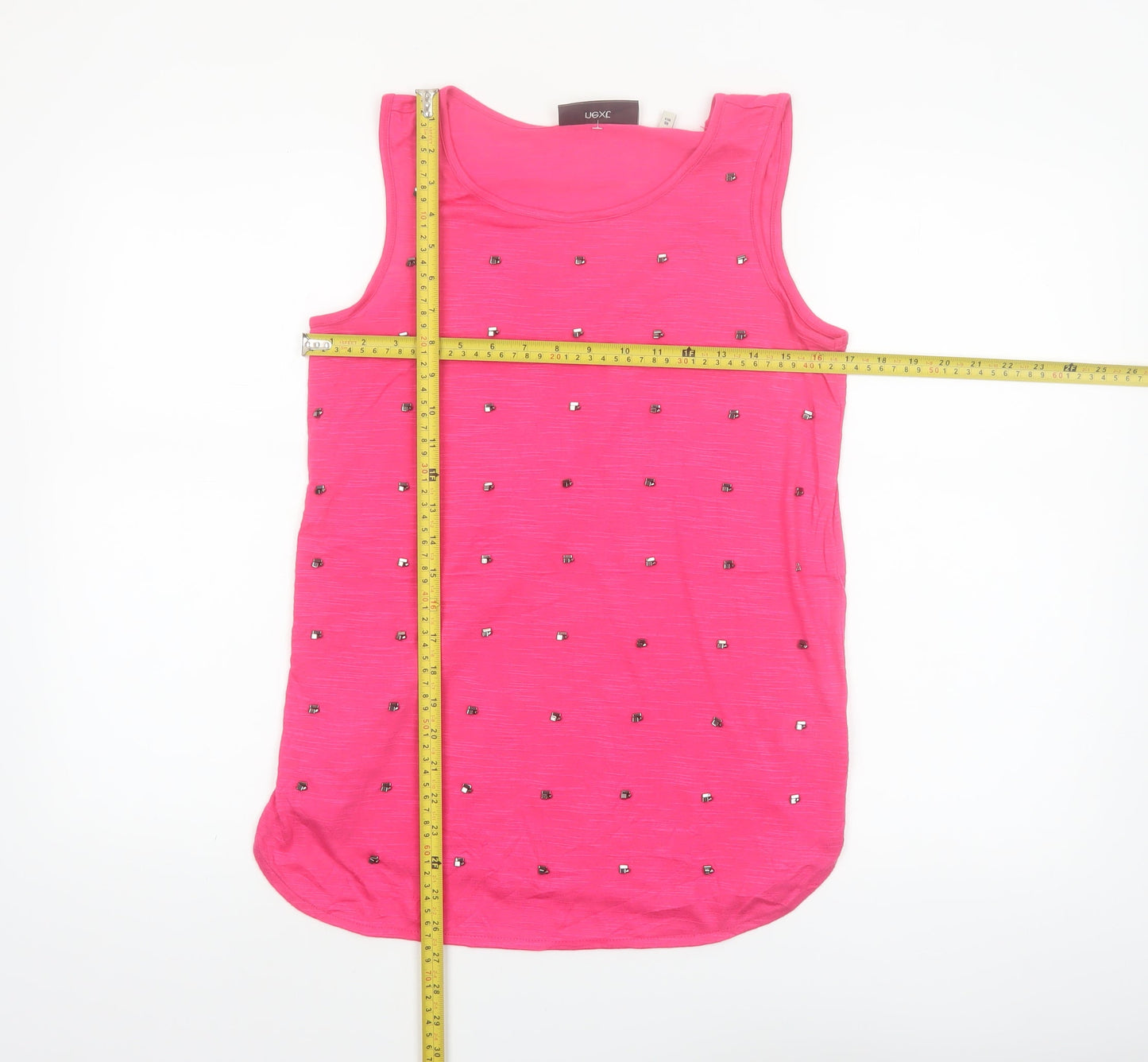 Next Women's Pink Studded Sleeveless Tank Top Size 10