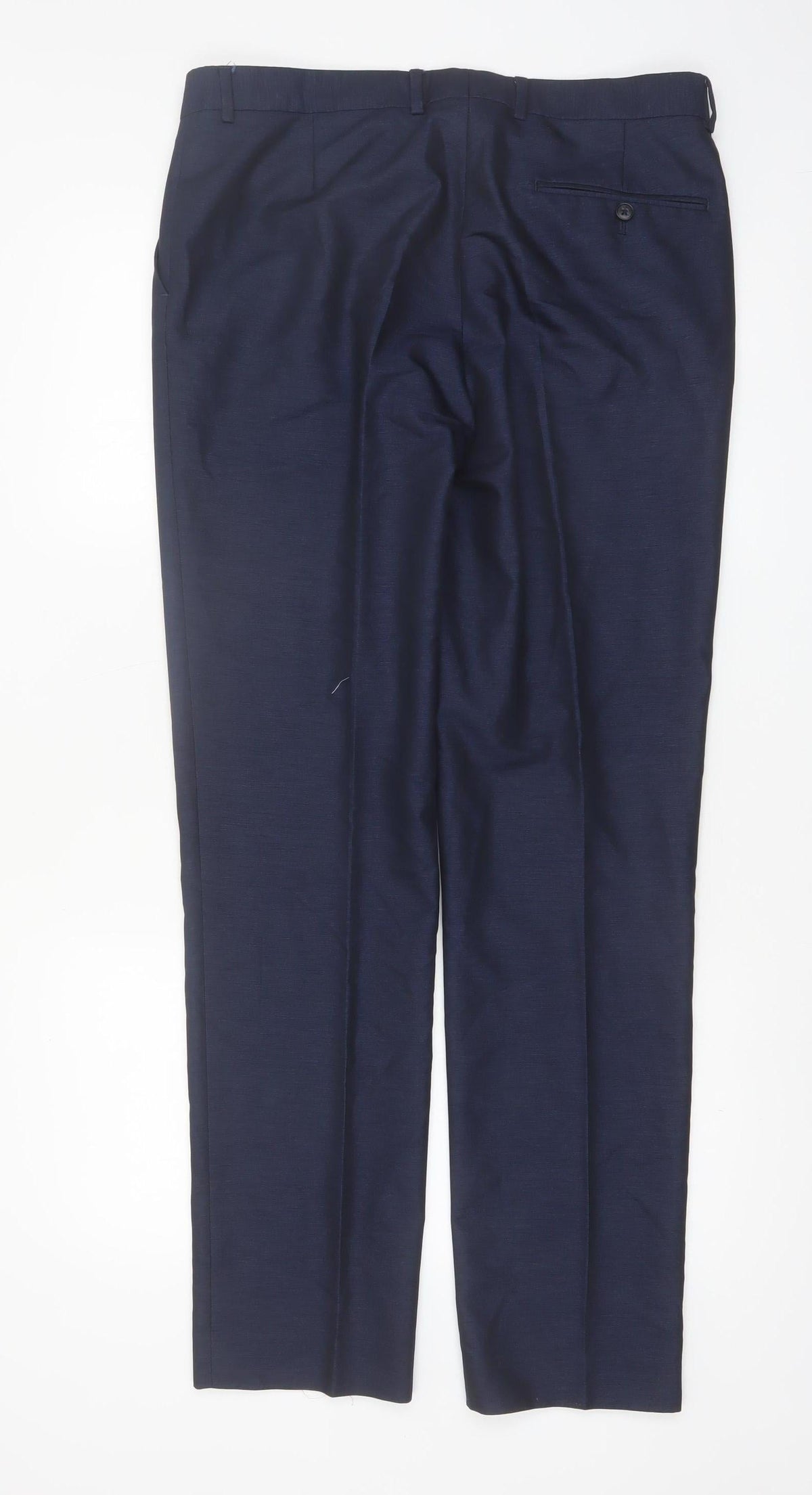 Brand and care label for Taylor & Wright Men's Blue 34L Dress Pants Formal Trousers