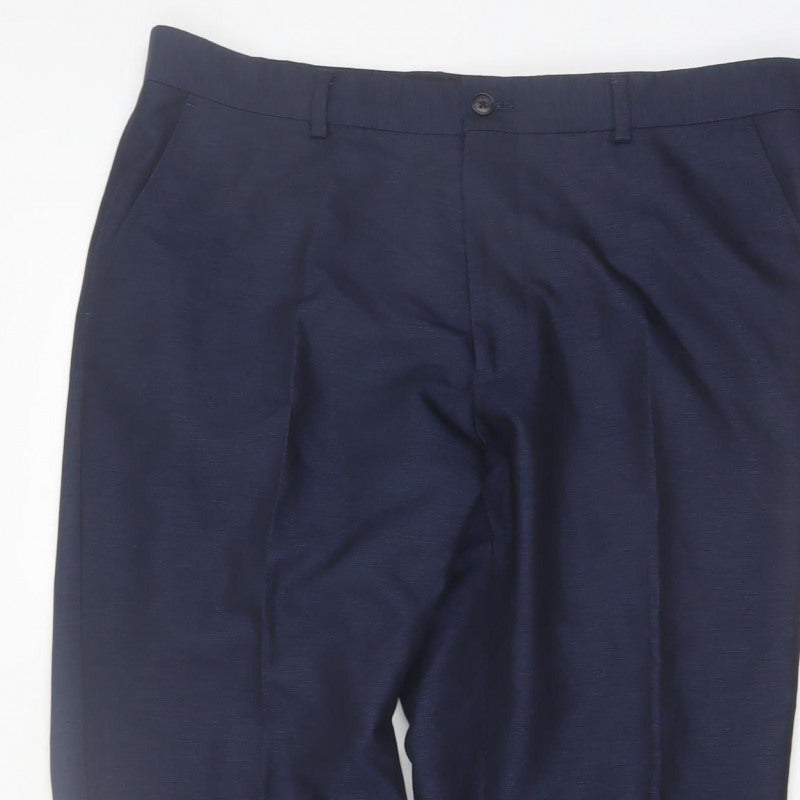 Additional view of Taylor & Wright Men's Blue 34L Dress Pants Formal Trousers