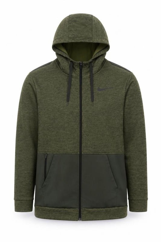 Nike Men's Green XL Therma-Fit Full Zip Sports Hoodie