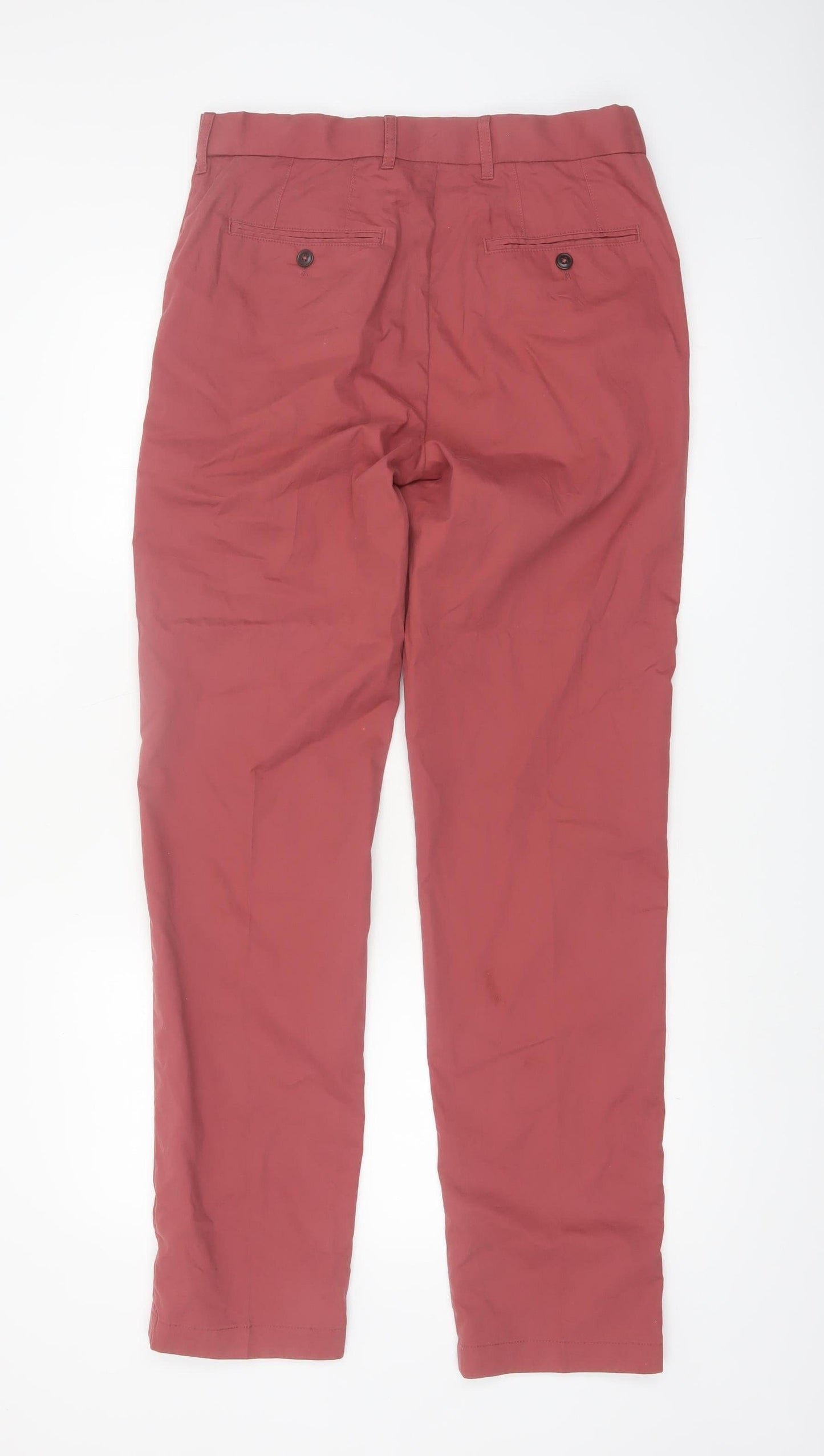 Marks and Spencer Blue Harbour Men's Red Chino Trousers 30x33 Regular Fit