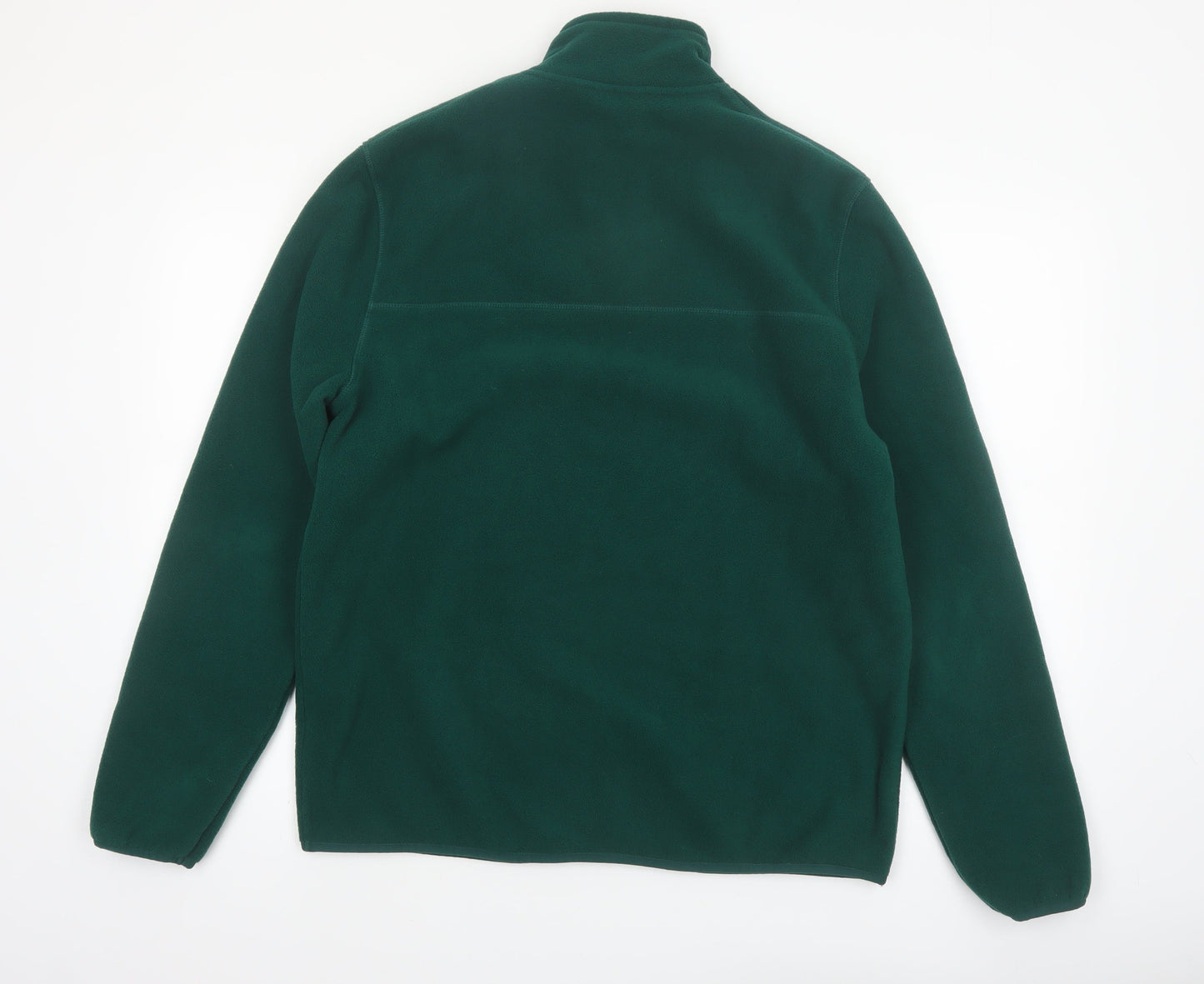 ASOS DESIGN Men's Green Fleece 1/4 Zip Pullover Sweatshirt L