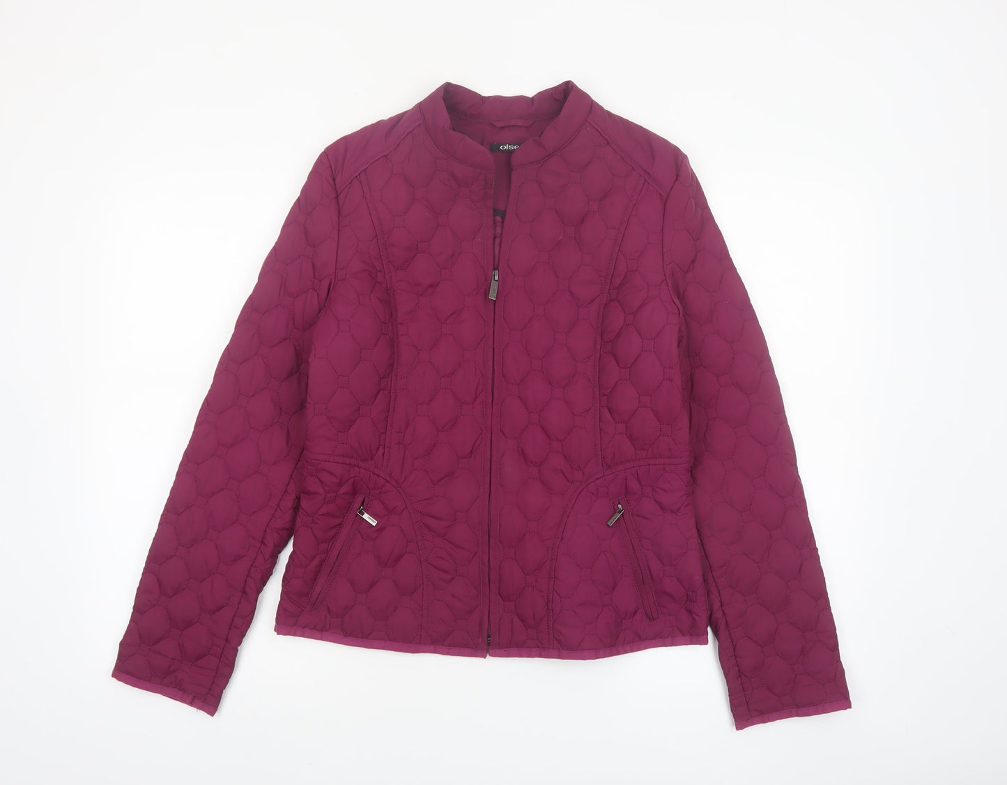 Olsen Women's Purple Quilted Polyester Jacket Size 12