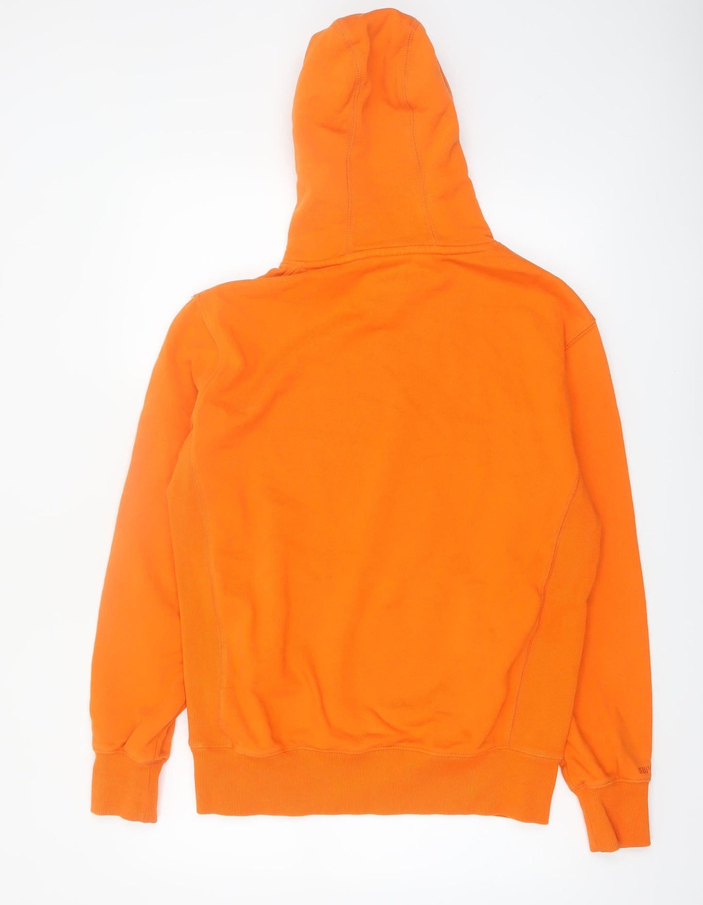 Superdry Men's Orange Pullover Hoodie Medium Graphic Logo Cotton