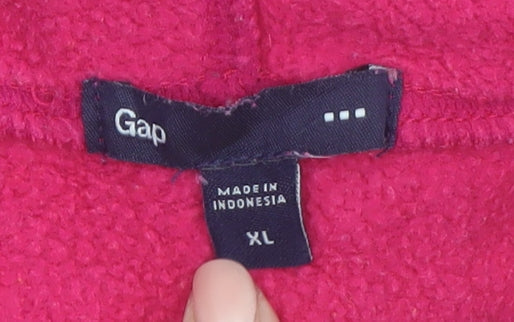 GAP Womens Pink Pullover Hoodie XL Logo Casual Sweatshirt