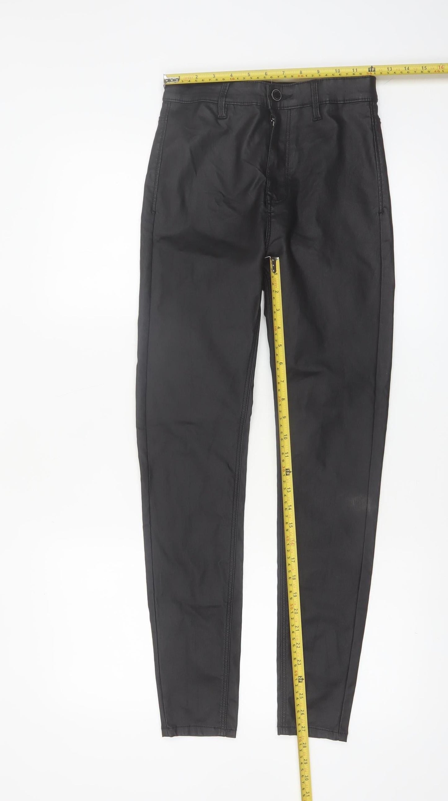 Stradivarius Women Black Slim Fit Skinny Trousers UK 8