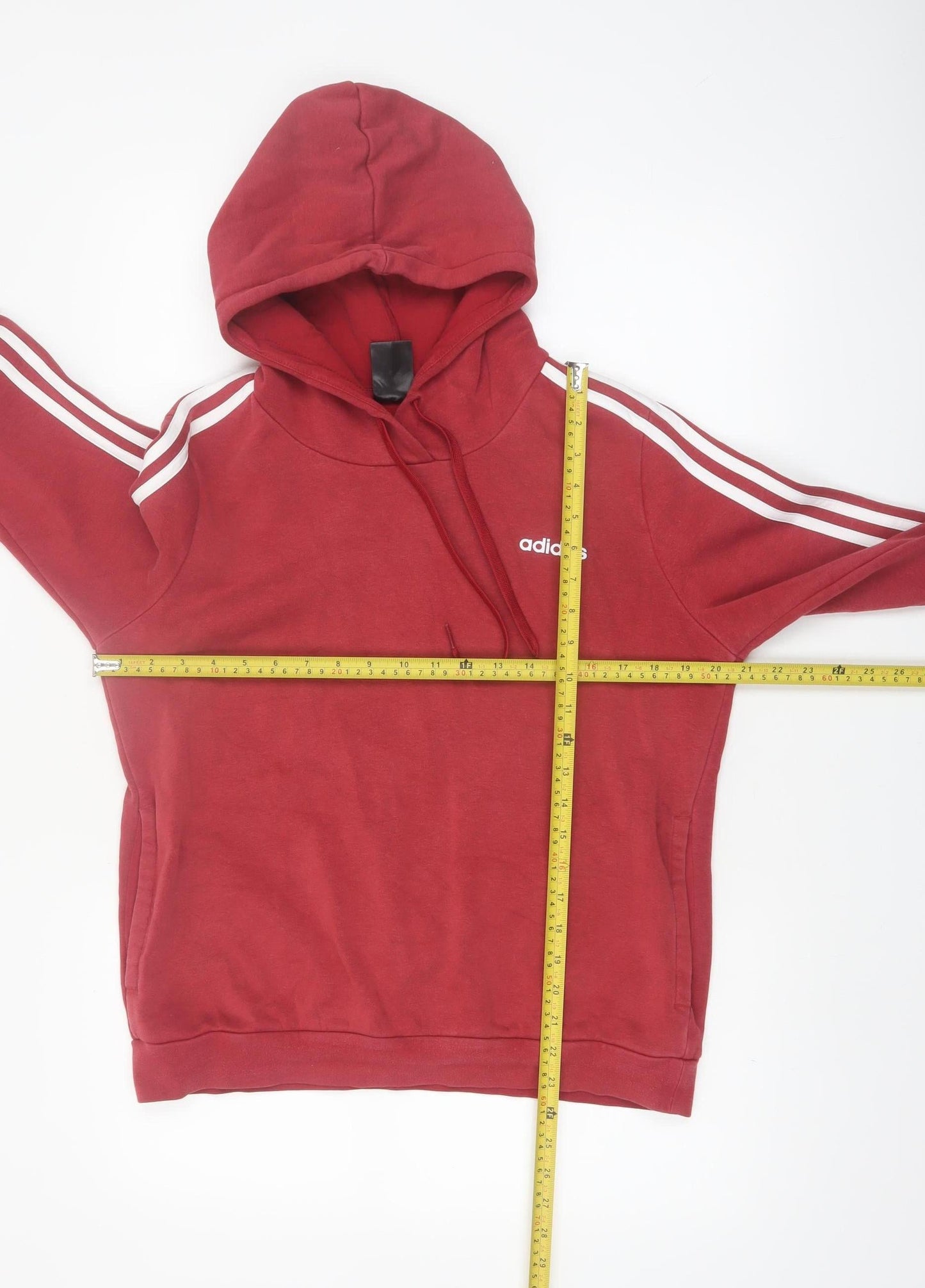 Adidas Women Red Pullover Hoodie Size 18 Cotton Blend Athletic Style
