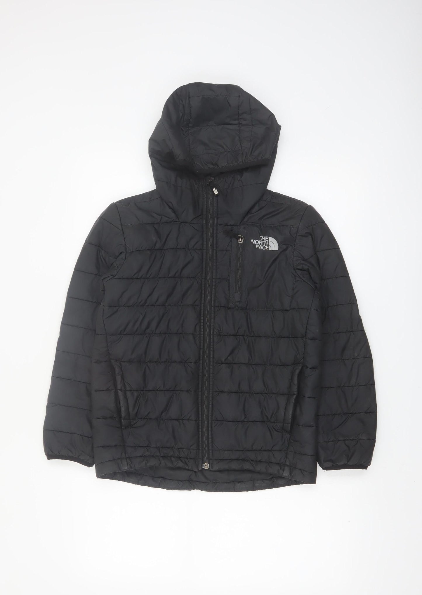 The North Face Boys Black Hooded Puffer Jacket Size 12-13 Years
