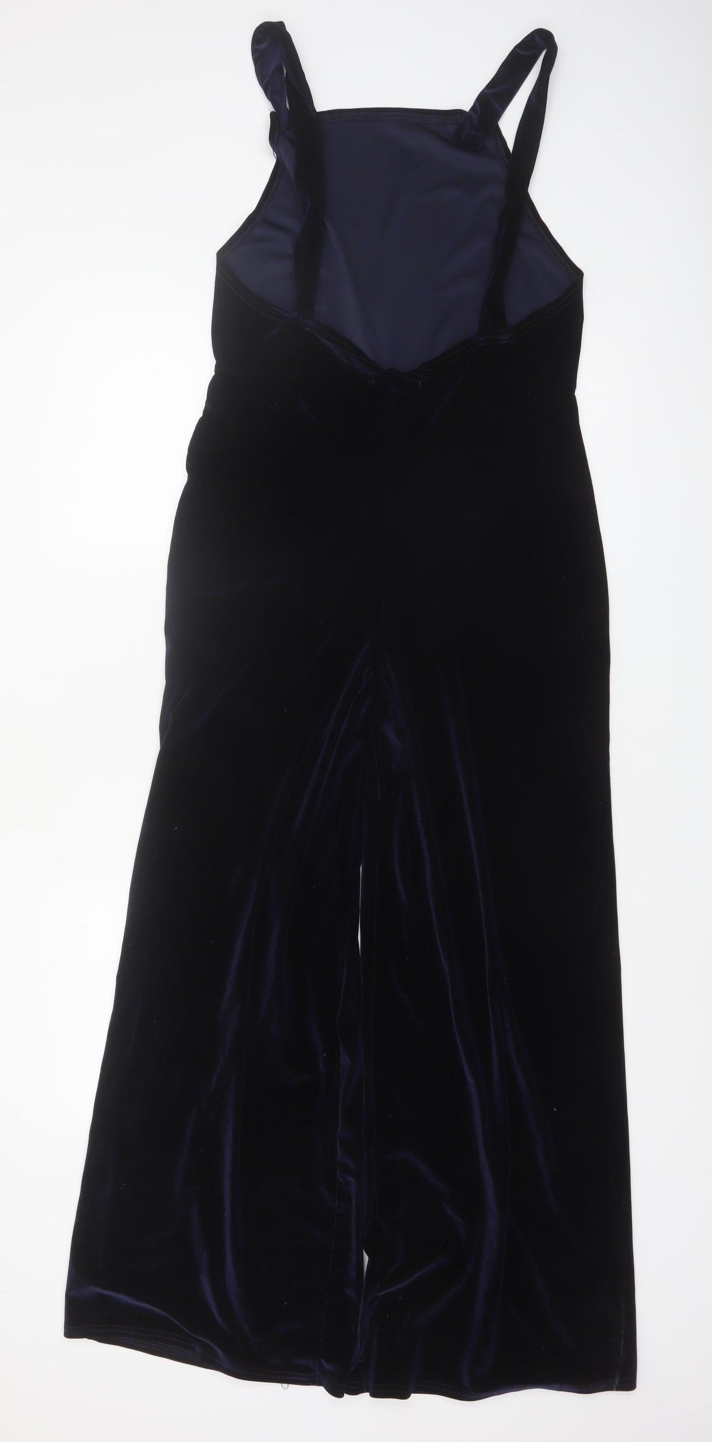 Rokoko Women's Navy Velvet Wide-Leg Jumpsuit Size M