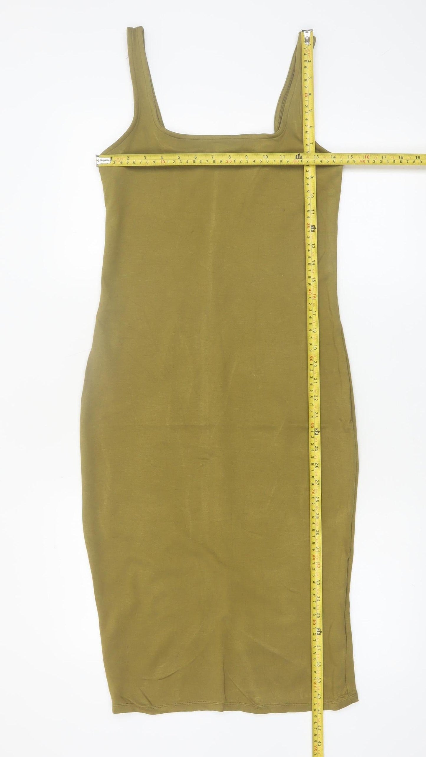 Pimkie Women’s Green Bodycon Knee Length Sleeveless Dress Size 12