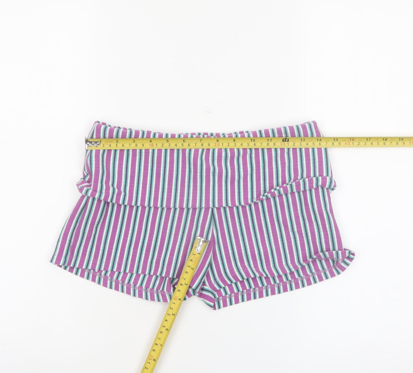 Pull & Bear Women’s Multicoloured Striped Jersey Hot Pants Shorts M