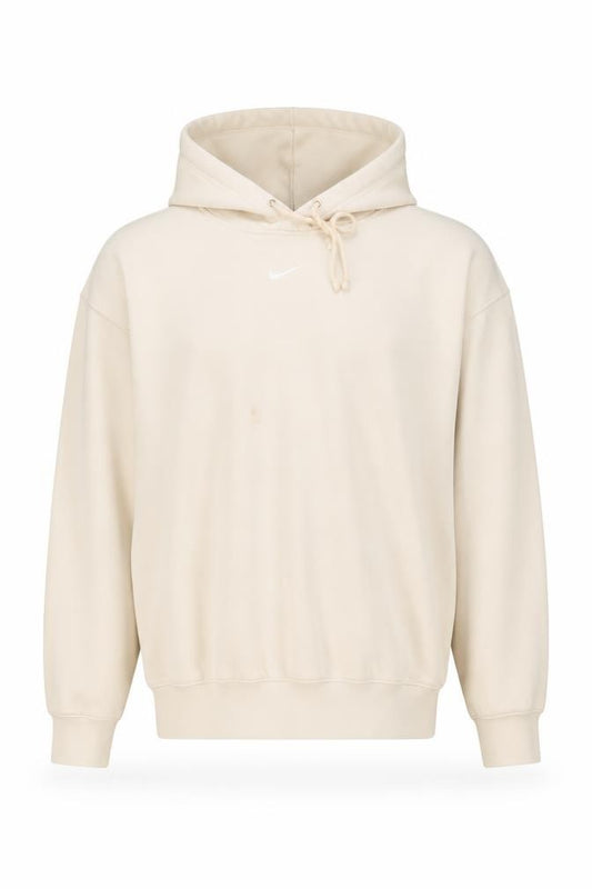 Nike Men’s Beige Pullover Hoodie M Regular Fit Fleece Hooded Sweatshirt