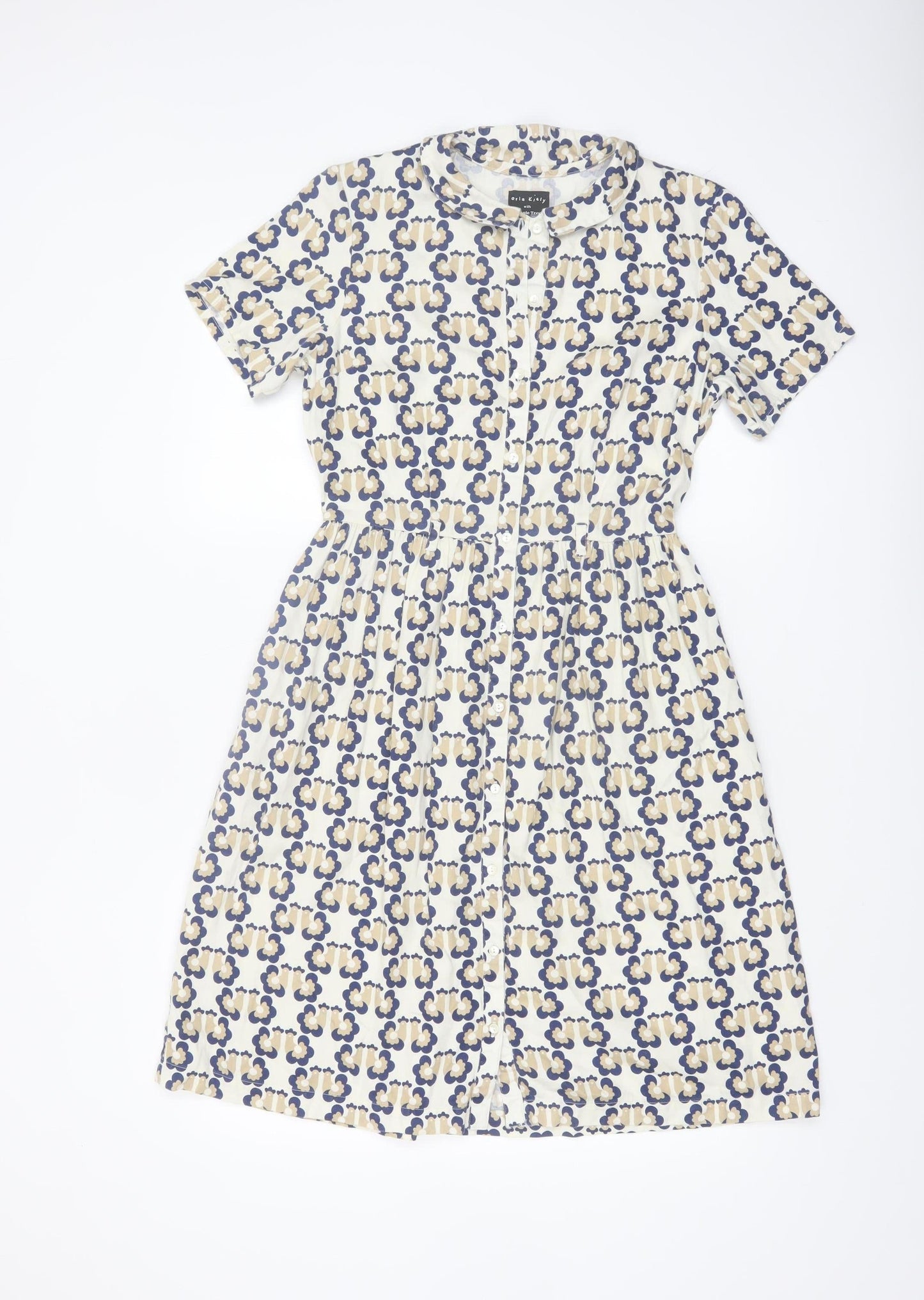 Orla Kiely People Tree Women's Multicoloured Size 10 Cotton Shirt Dress