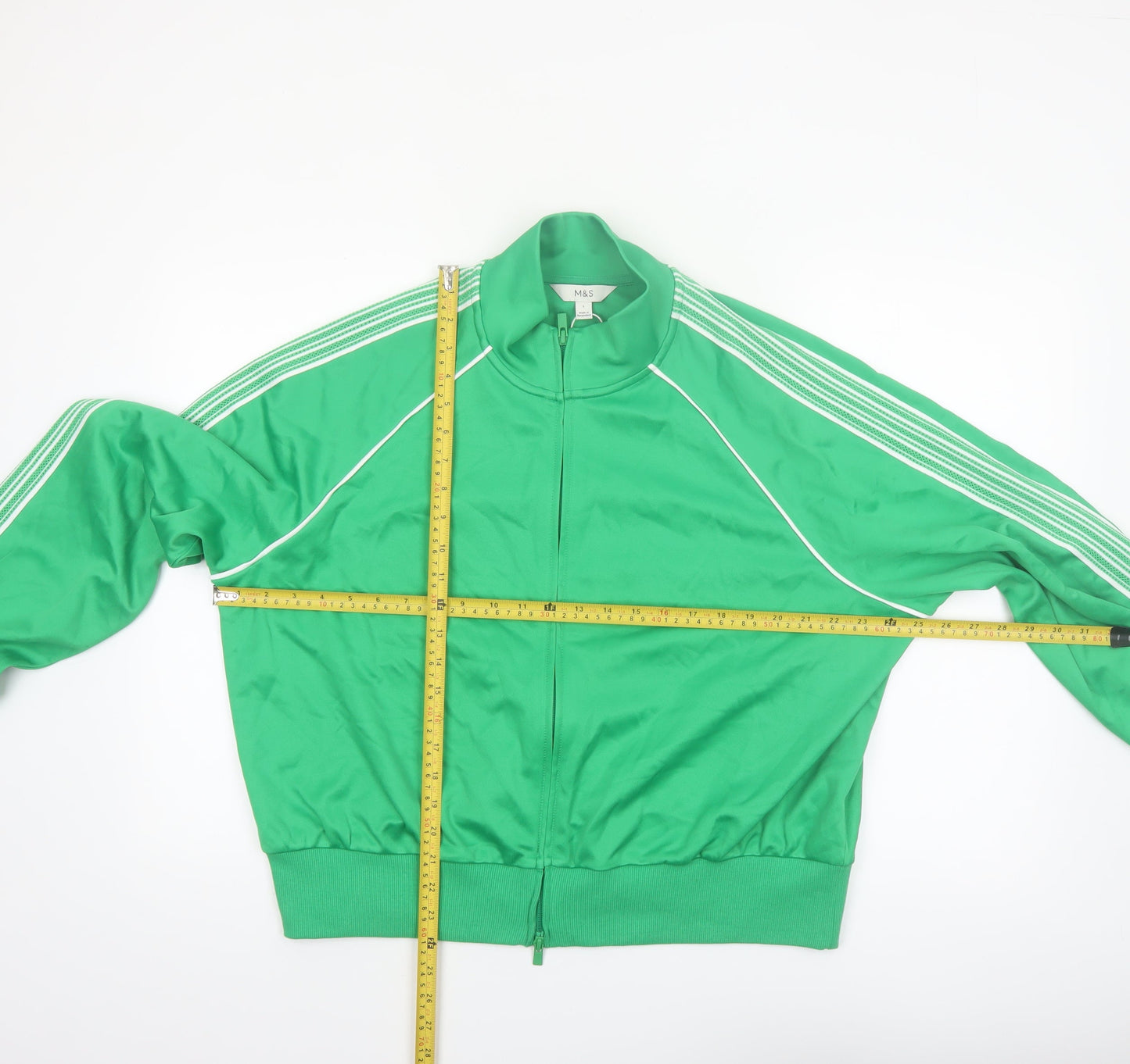 Marks and Spencer Women's Green L Full Zip Track Jacket