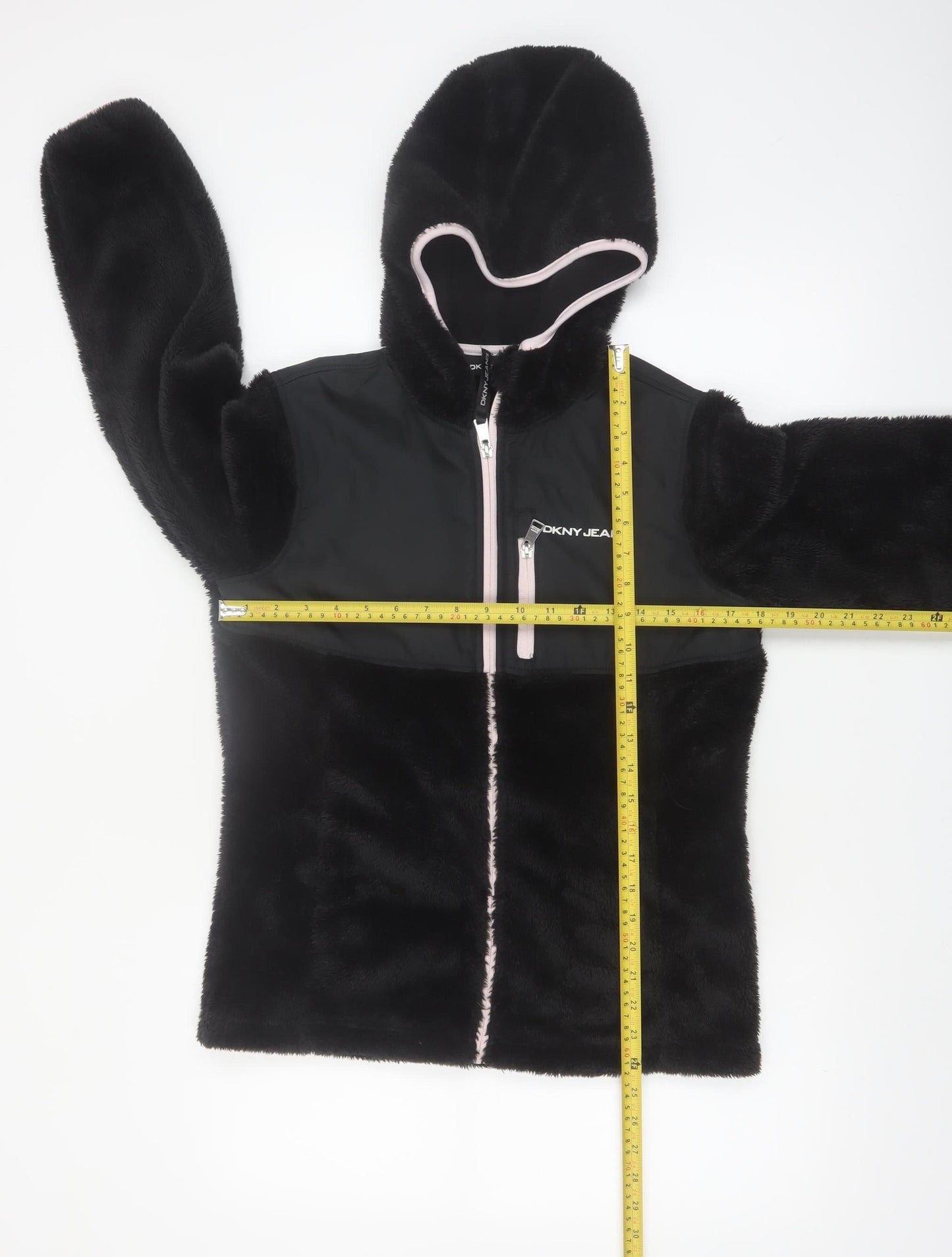 DKNY Jeans Women's Black Full Zip Hooded Sweatshirt Size L