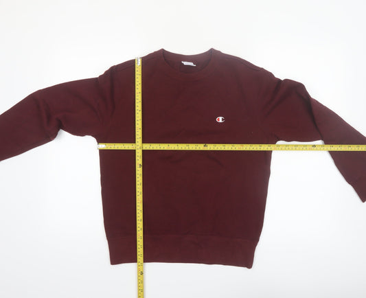 Champion Womens Burgundy Crew Neck Sweatshirt Medium Cotton Blend