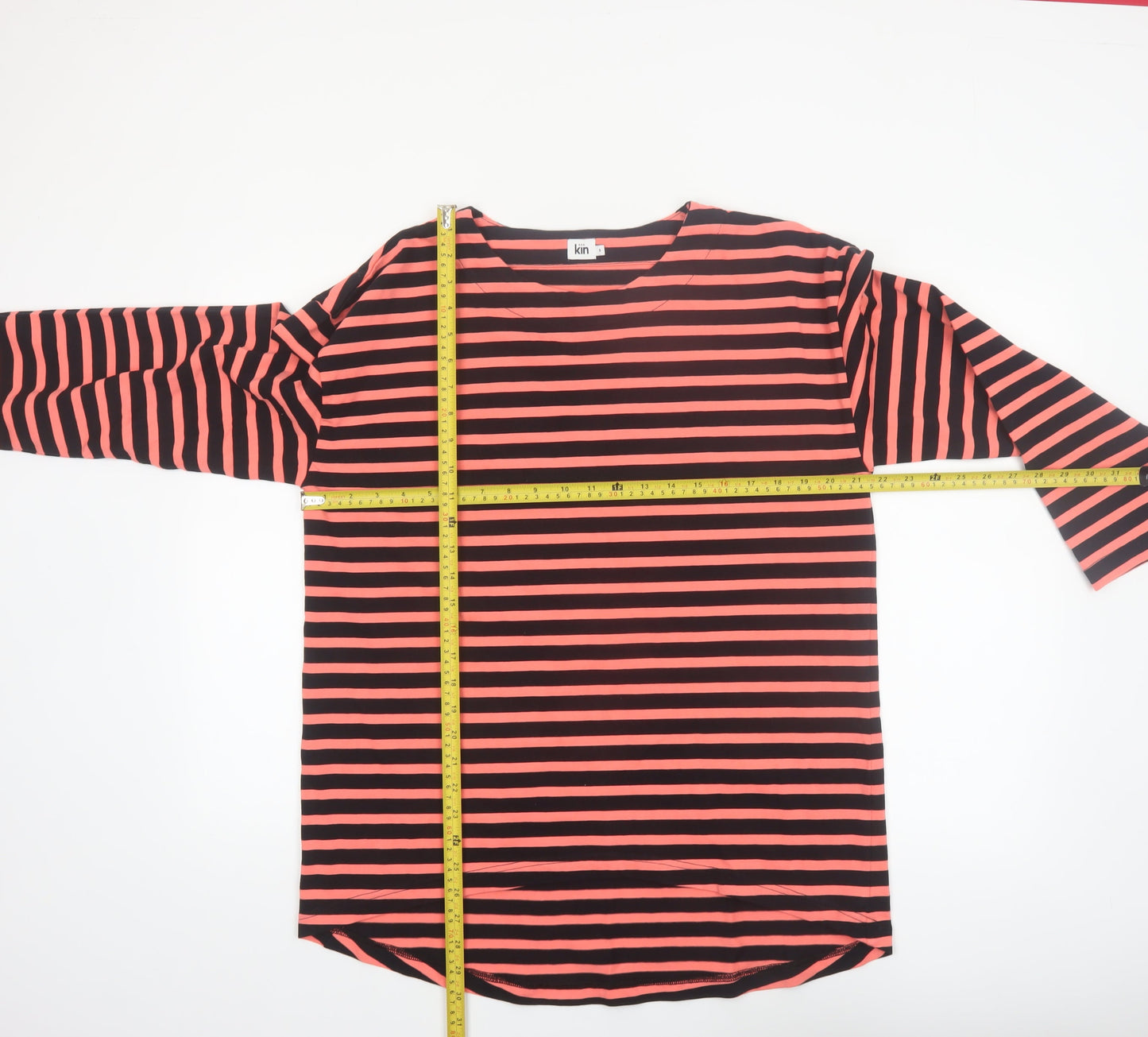 Kin Women's Multicoloured Striped Cotton Long Sleeve T-Shirt Size S