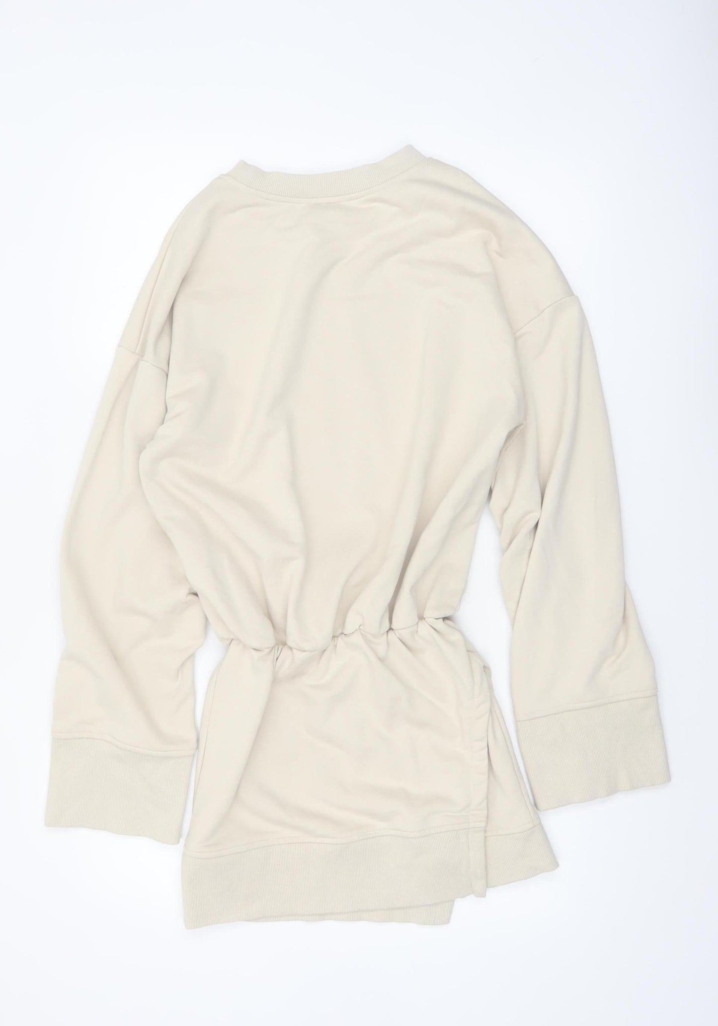 Noughts & Kisses Women’s Beige T-Shirt Dress S Long Sleeve Casual