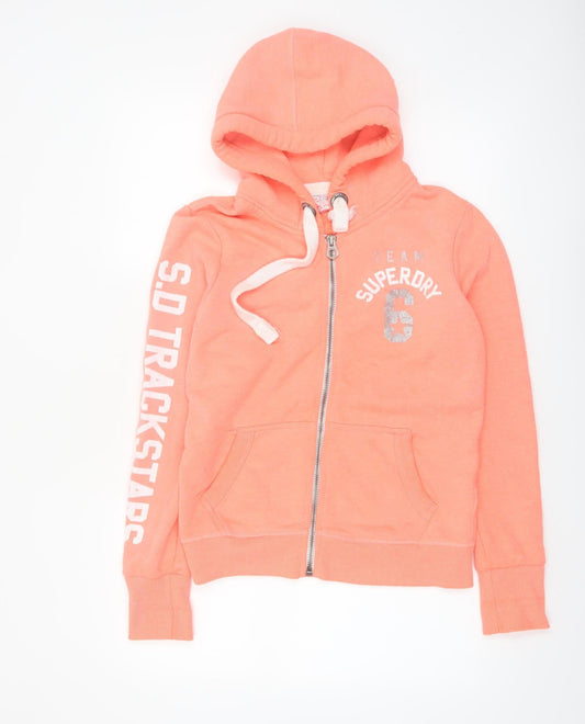 Superdry Womens Coral Full Zip Hoodie Small - Vintage Style