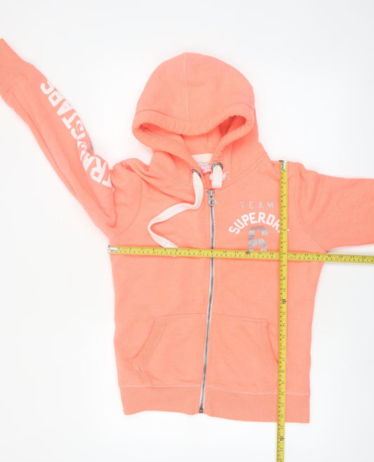Superdry Womens Coral Full Zip Hoodie Small - Vintage Style