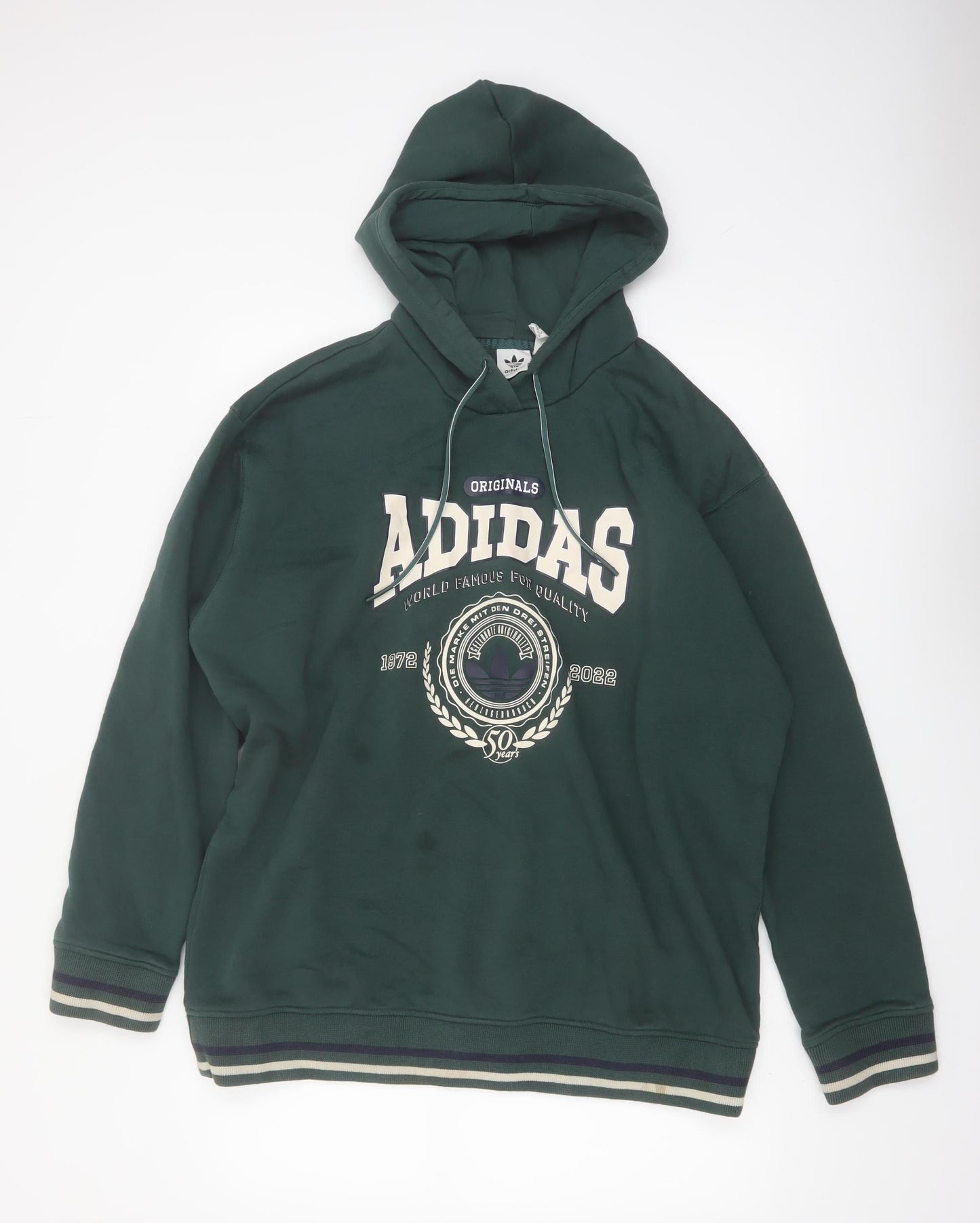 Adidas Women's Green Pullover Hoodie Size 20-22 Graphic Logo Vintage Style