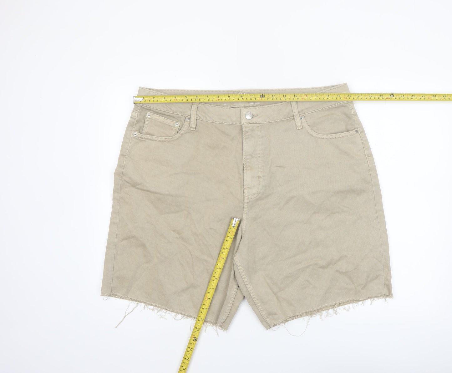 Marks and Spencer Women Beige Size 20 Bermuda Cotton Shorts