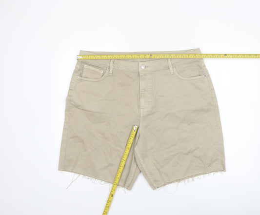 Marks and Spencer Women Beige Size 20 Bermuda Cotton Shorts