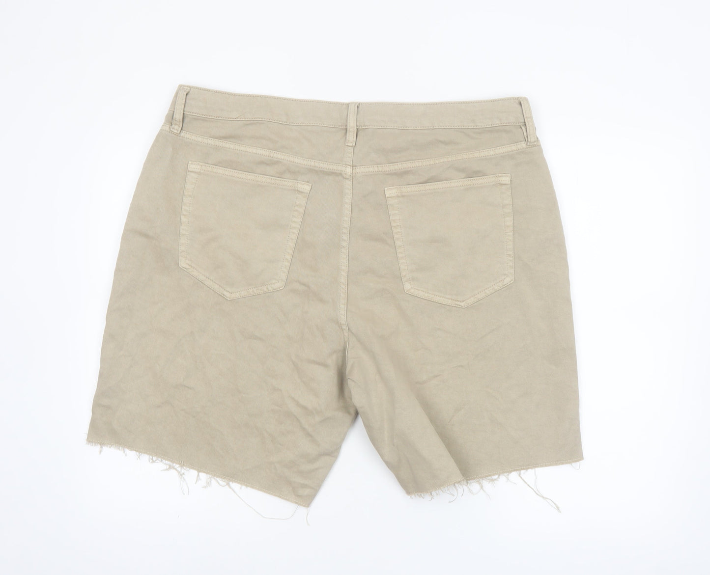 Marks and Spencer Women Beige Size 20 Bermuda Cotton Shorts