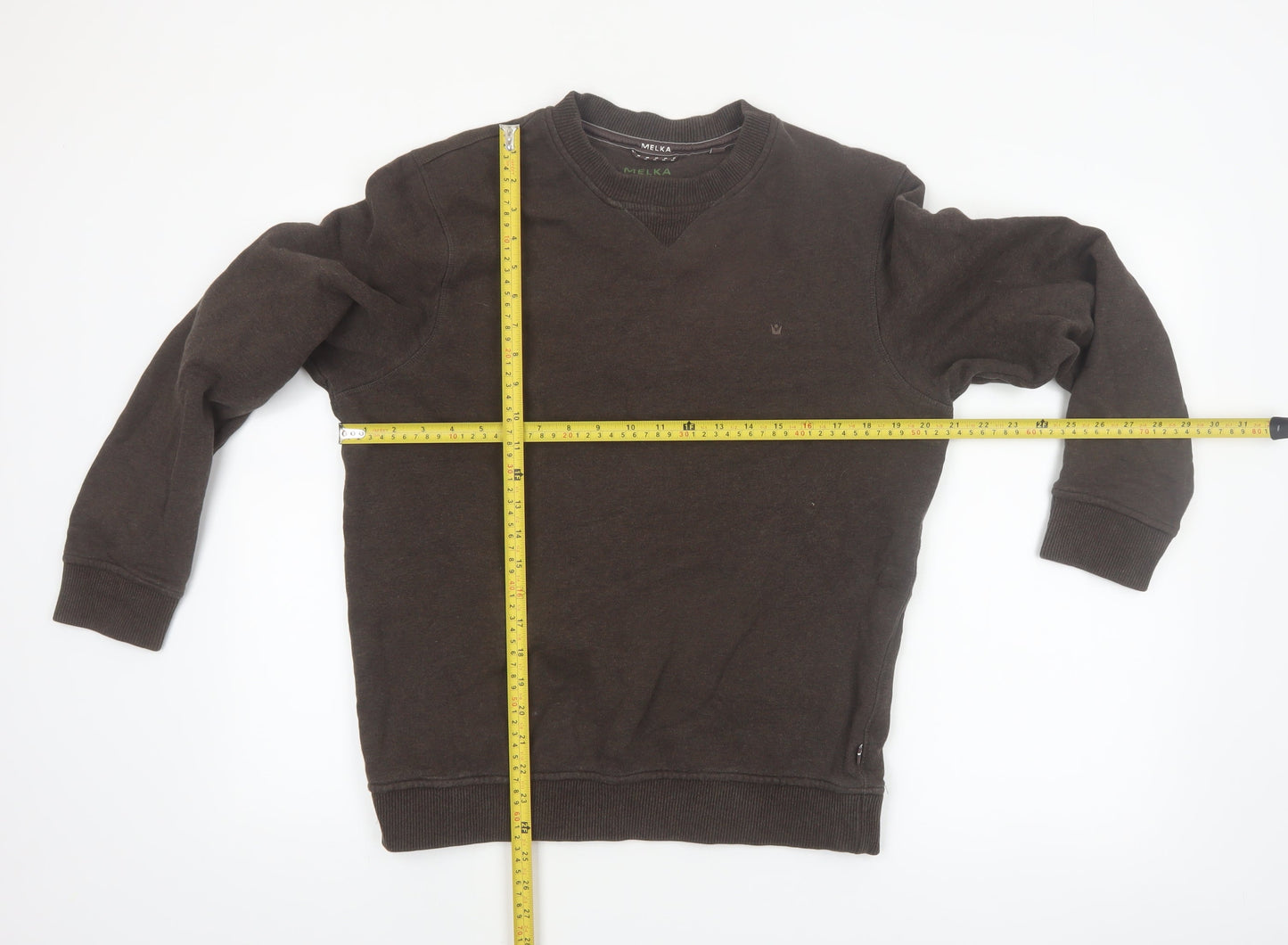 Melka Men's Brown Crew Neck Pullover Sweatshirt Size S