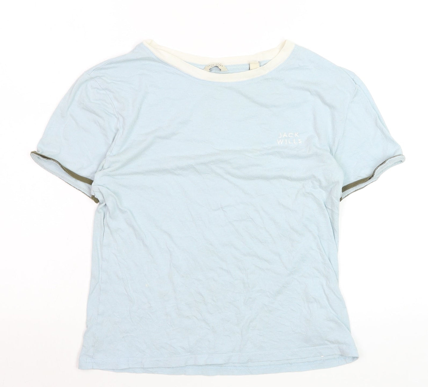 Jack Wills Women's Blue Ringer T-Shirt UK 12